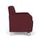 Lesro Siena Lounge Reception Wide Guest Chair w/ Front Casters, Brushed Steel Back Legs, OH Wine Uph SN1201 - alternate 3